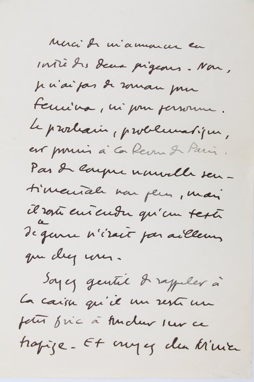 "Non, je n'ai pas de roman pour Femina, ni pour …