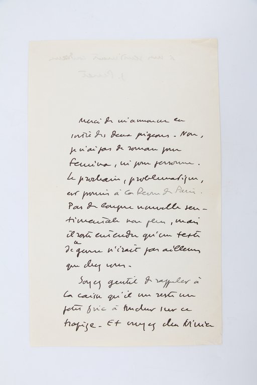 "Non, je n'ai pas de roman pour Femina, ni pour …