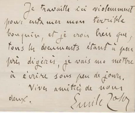 Lettre autographe d'Emile Zola à son ami Henry Céard à …