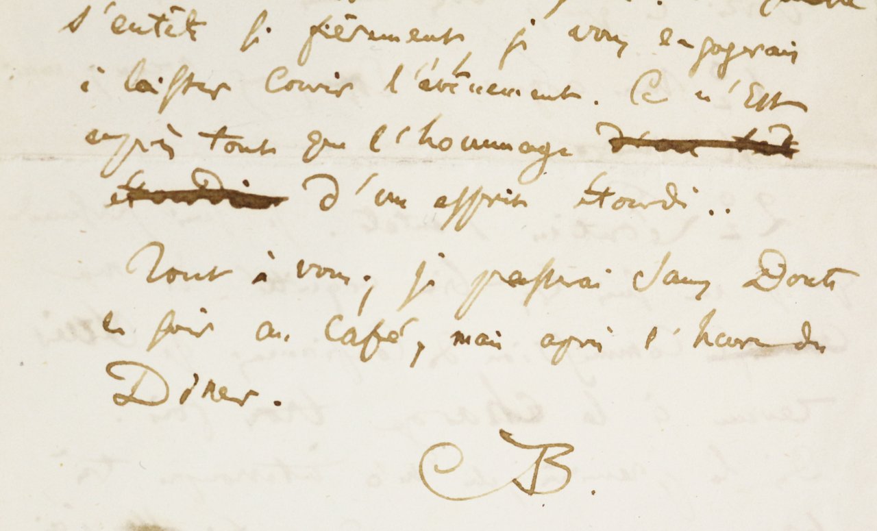 Lettre autographe datée et signée de Charles Baudelaire à Philoxène …