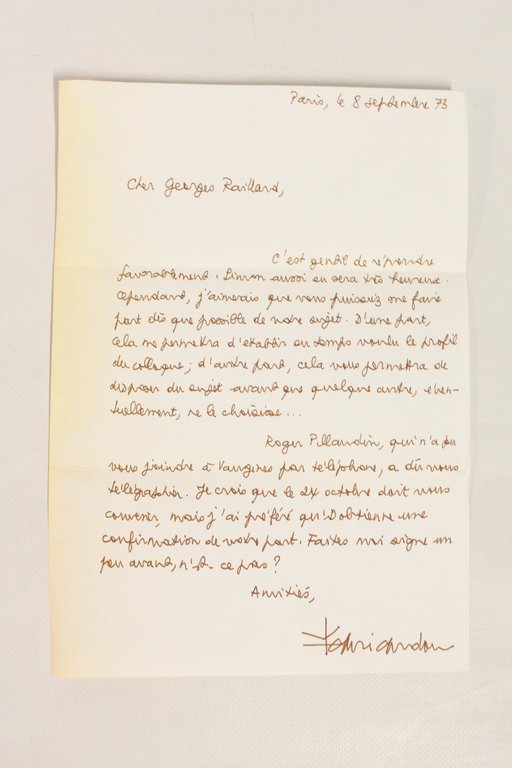 Lettre autographe signée