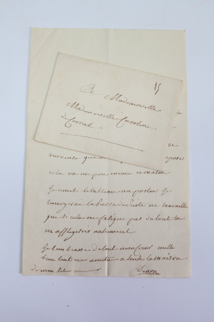 Lettre autographe signée à Caroline de Corval