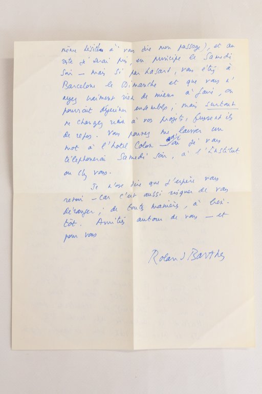 Lettre autographe signée à Georges Raillard