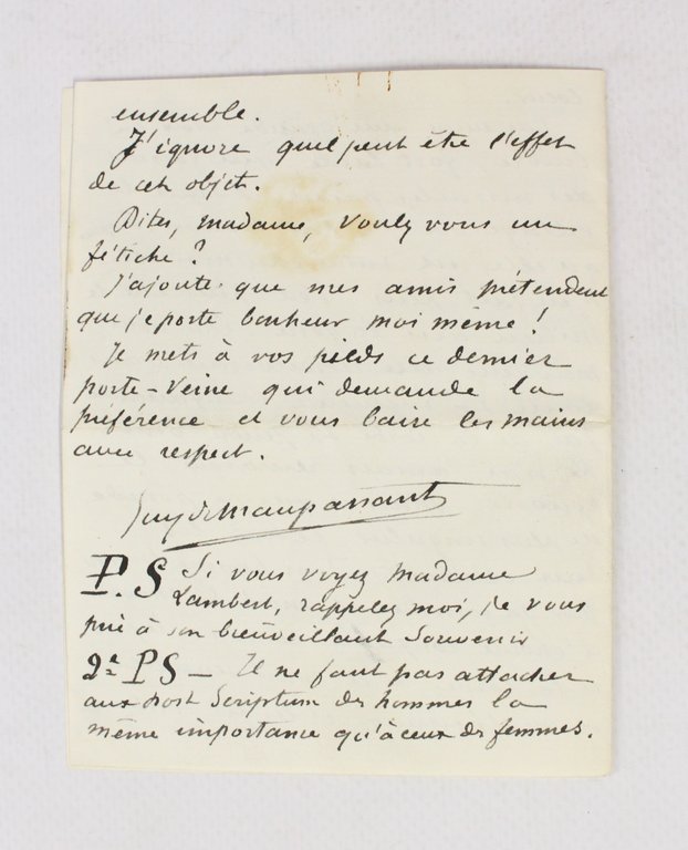 « Dites, Madame, voulez-vous un fétiche ? [.] je porte …