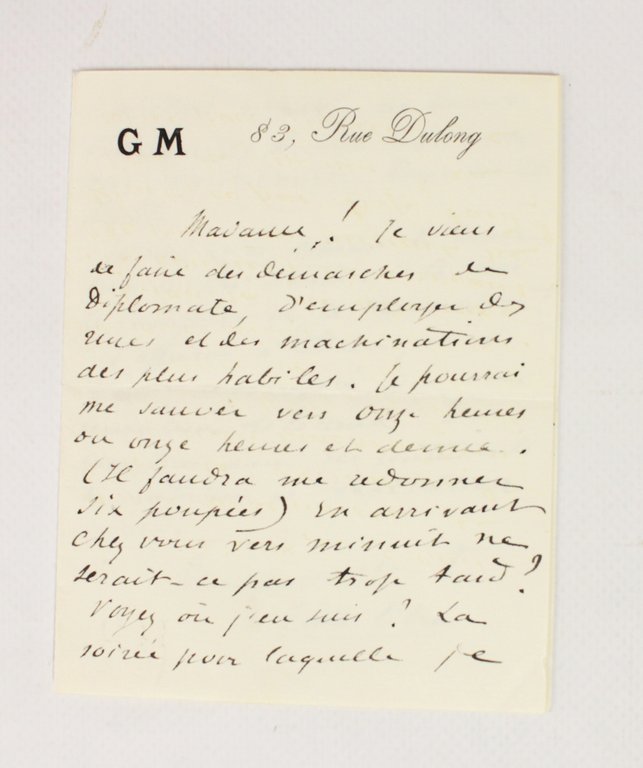 « Maupassant prêtre libre » • Lettre autographe signée à …