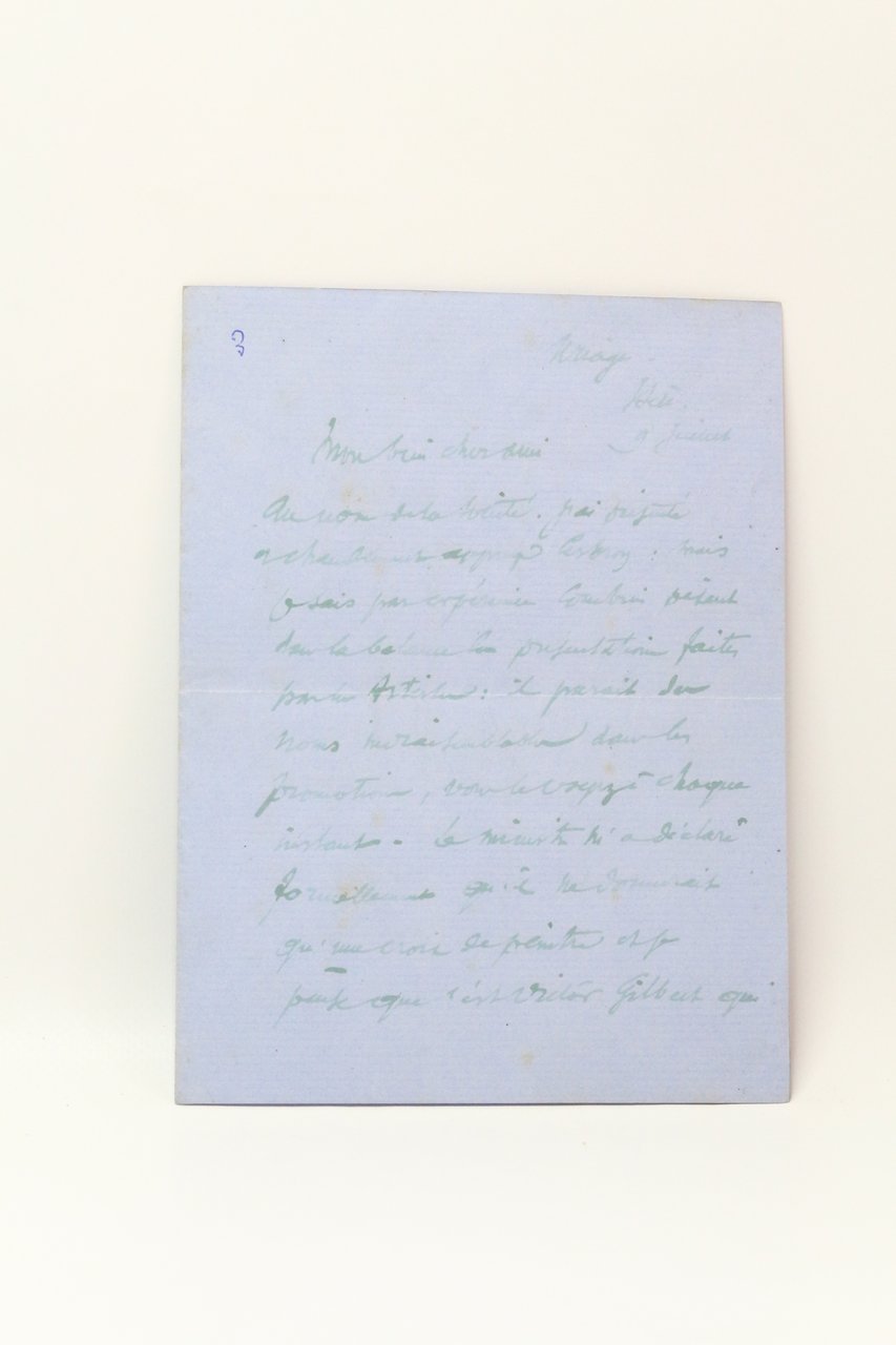 Lettre autographe signée à un confrère peintre