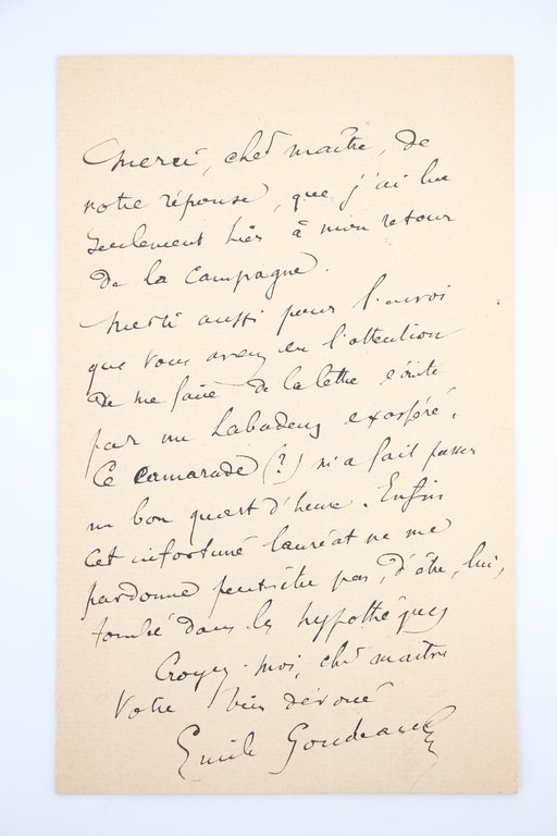 Lettre autographe signée adressée à Francisque Sarcey