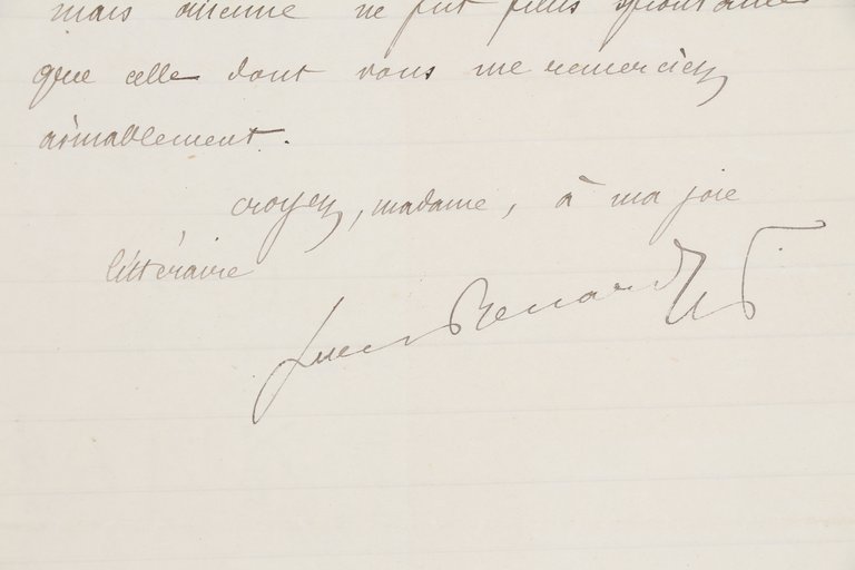 Lettre autographe signée adressée à Gabrielle Réval