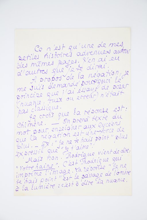 Lettre autographe signée adressée à Georges Louis