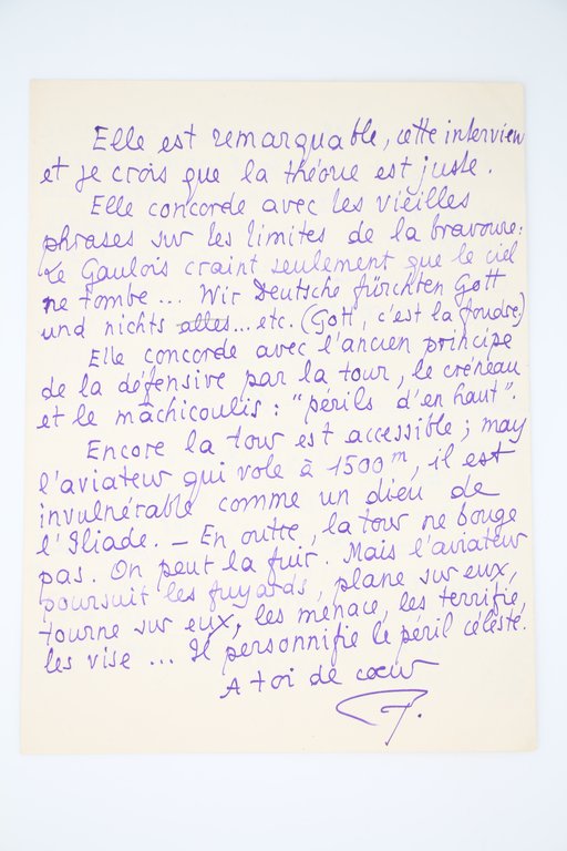 Lettre autographe signée adressée à Georges Louis : "Edison est …