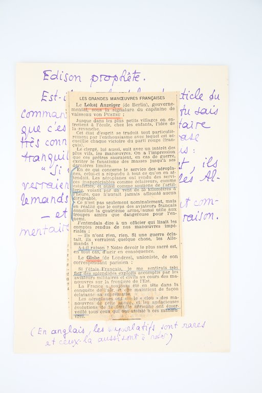 Lettre autographe signée adressée à Georges Louis : "Edison est …