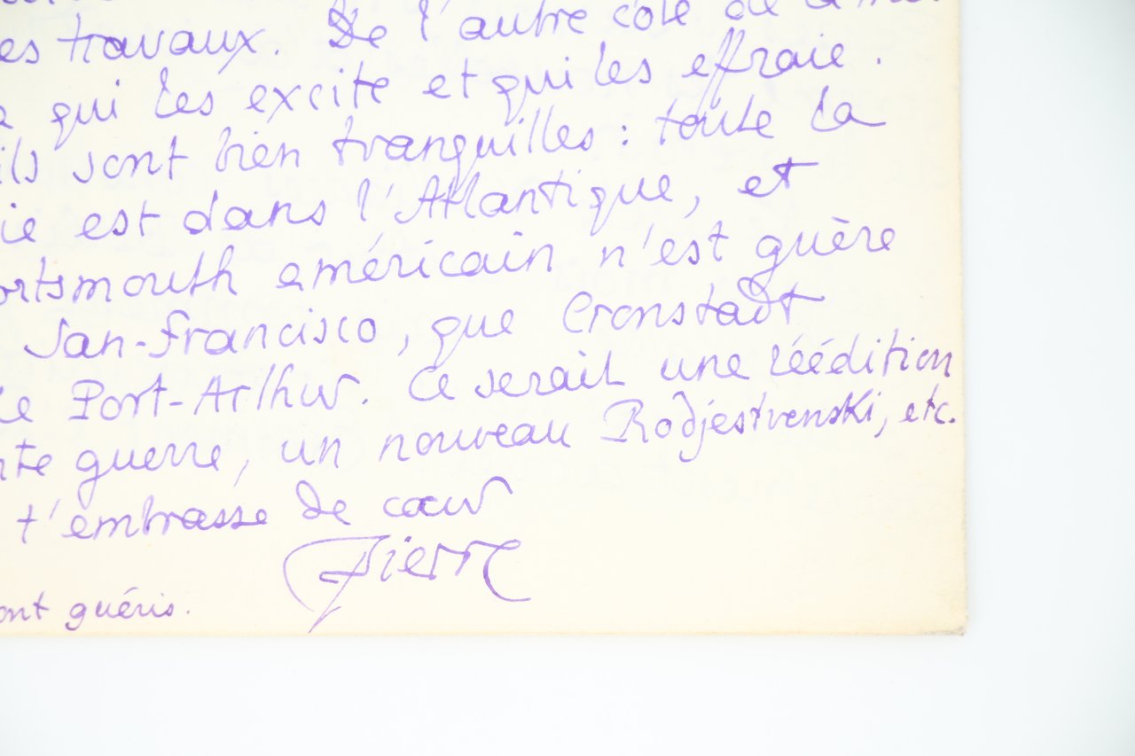 Lettre autographe signée adressée à Georges Louis : "Mon souhait, …