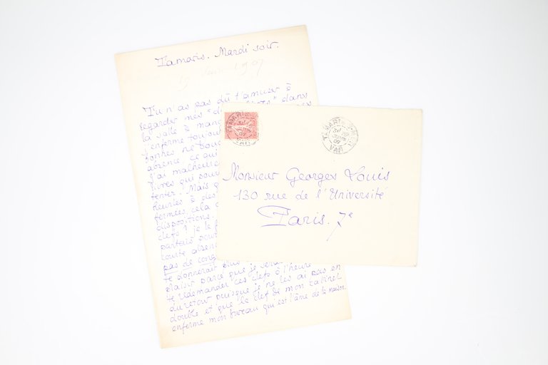Lettre autographe signée adressée à Georges Louis : "Mon souhait, …