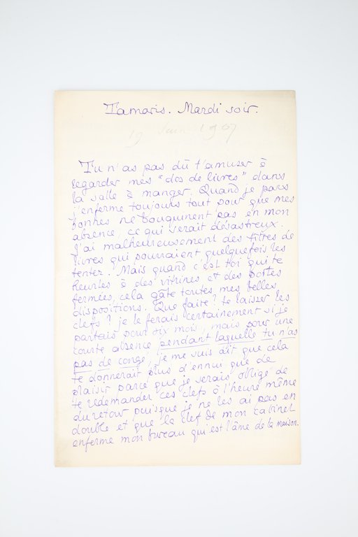 Lettre autographe signée adressée à Georges Louis : "Mon souhait, …