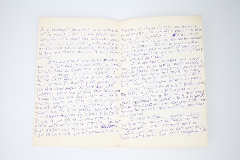 Lettre autographe signée adressée à Georges Louis : "Mon souhait, …