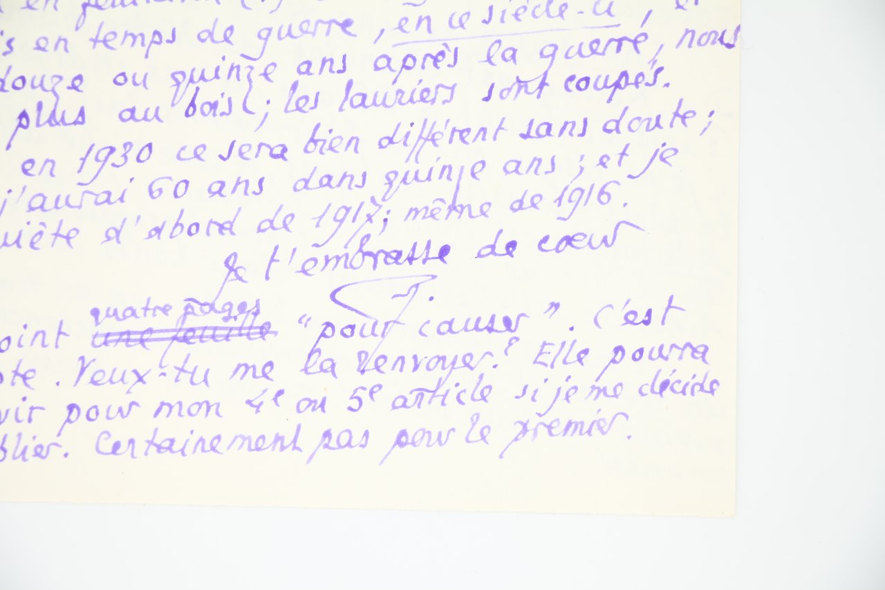 Lettre autographe signée adressée à Georges Louis : "Oh ! …