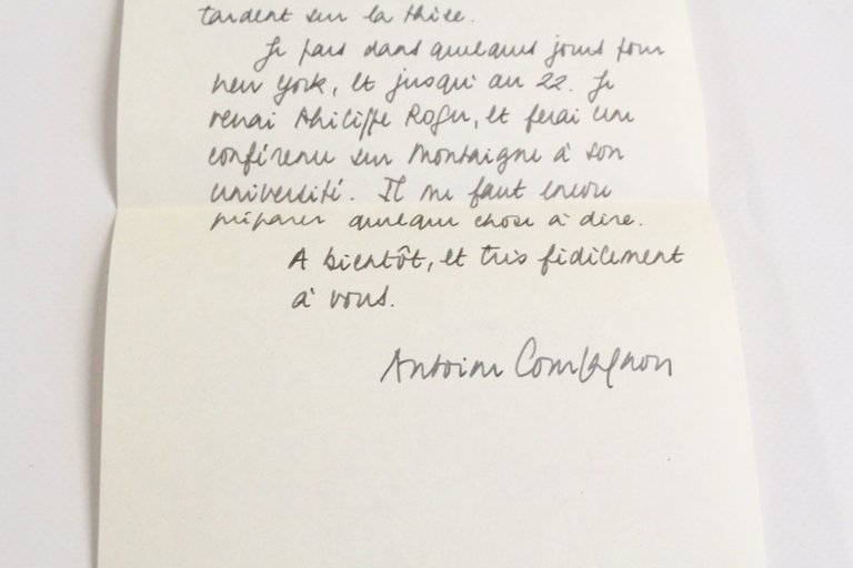 Lettre autographe signée adressée à Georges Raillard