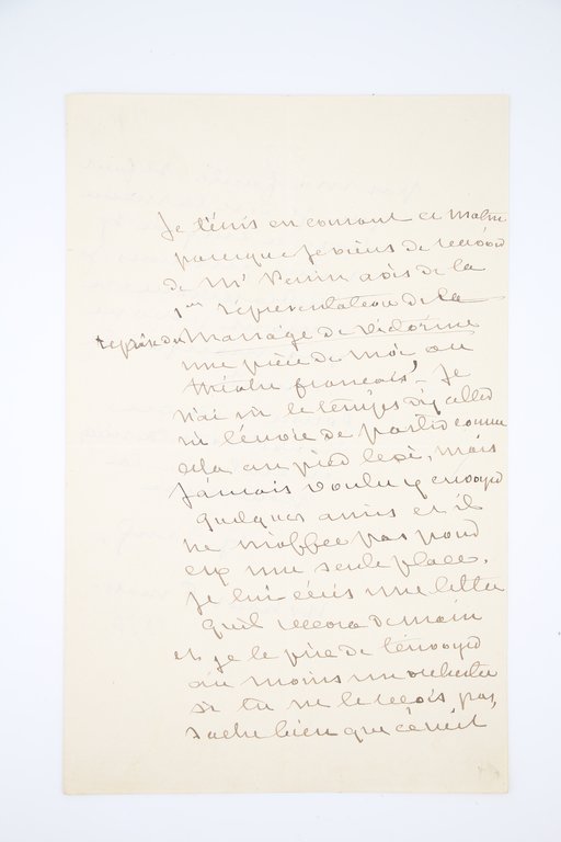 Lettre autographe signée adressée à Gustave Flaubert : "Je t'écris …