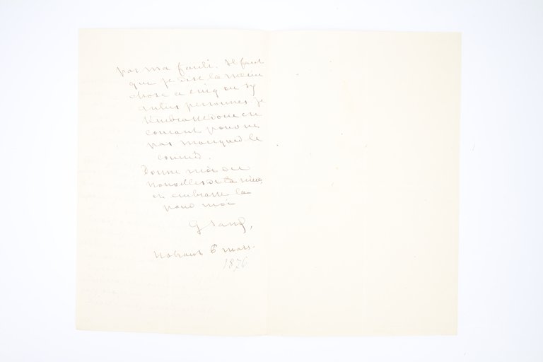 Lettre autographe signée adressée à Gustave Flaubert : "Je t'écris …