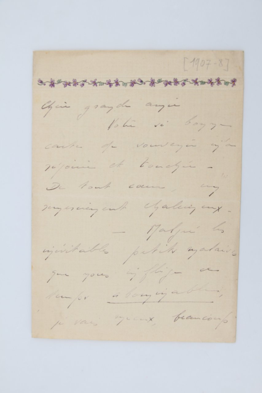 Lettre autographe signée adressée à Marcelle Tinayre : "J'aurai le …