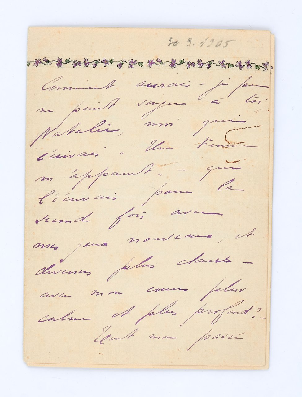 Lettre autographe signée adressée à Natalie Clifford Barney : "Tu …