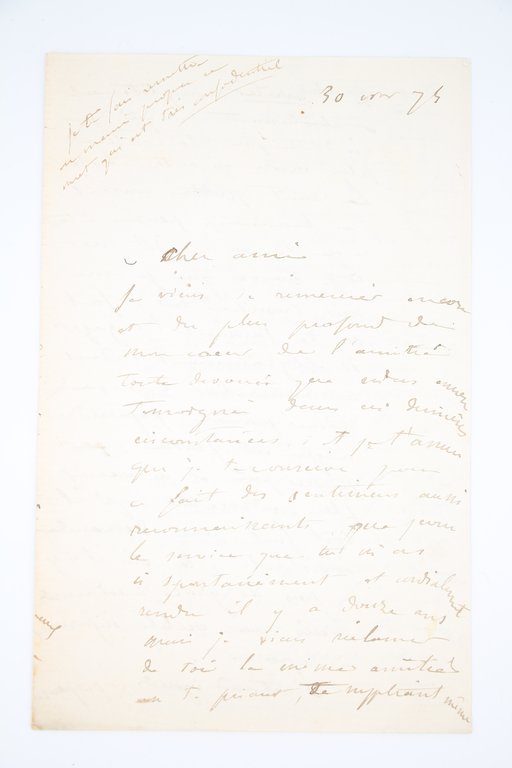 Lettre autographe signée adressée à Paul Dalloz