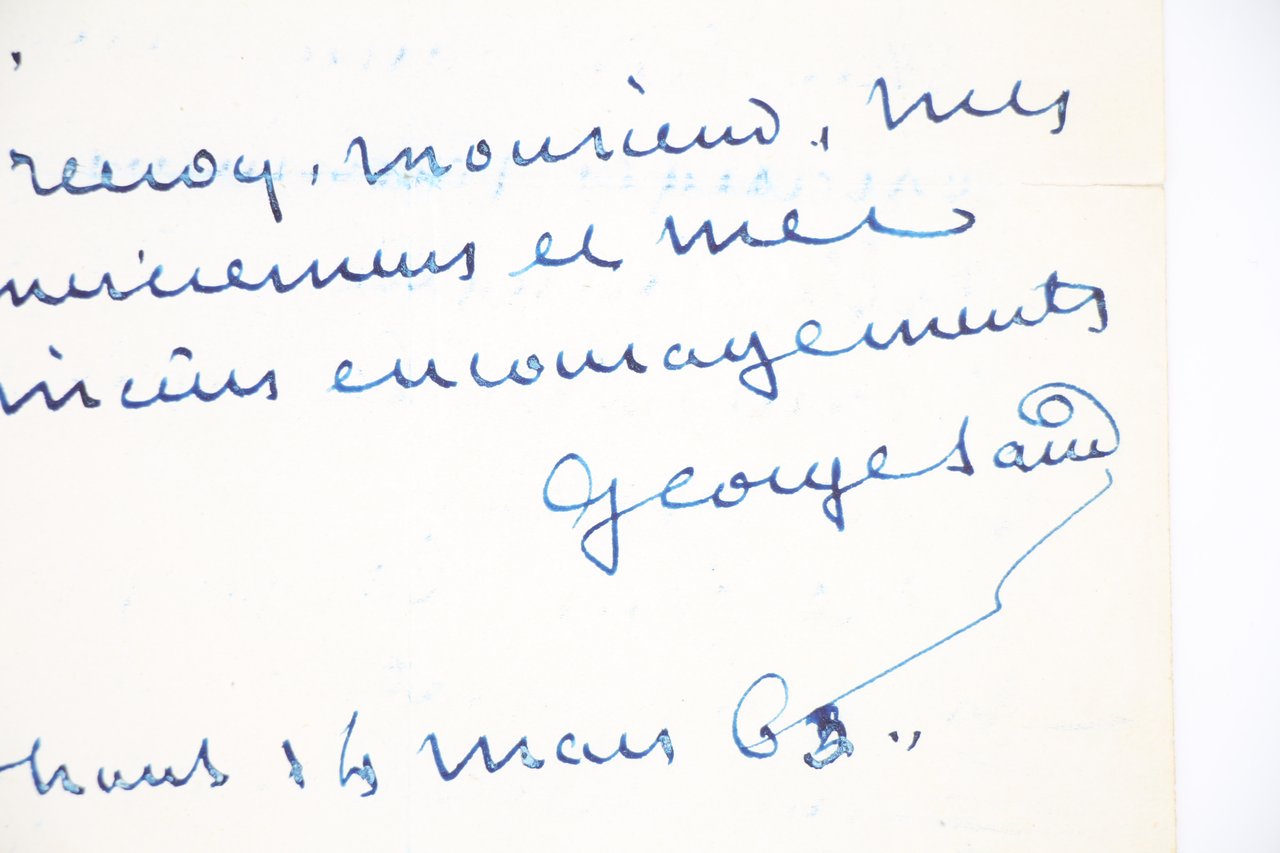 Lettre autographe signée adressée à René Biémont : "On n'est …