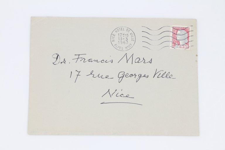 Lettre autographe signée adressée au Docteur Francis Mars