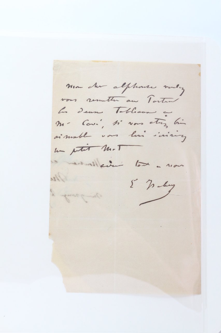 voulez-vous remettre au porteur les deux tableaux • Lettre autographe …