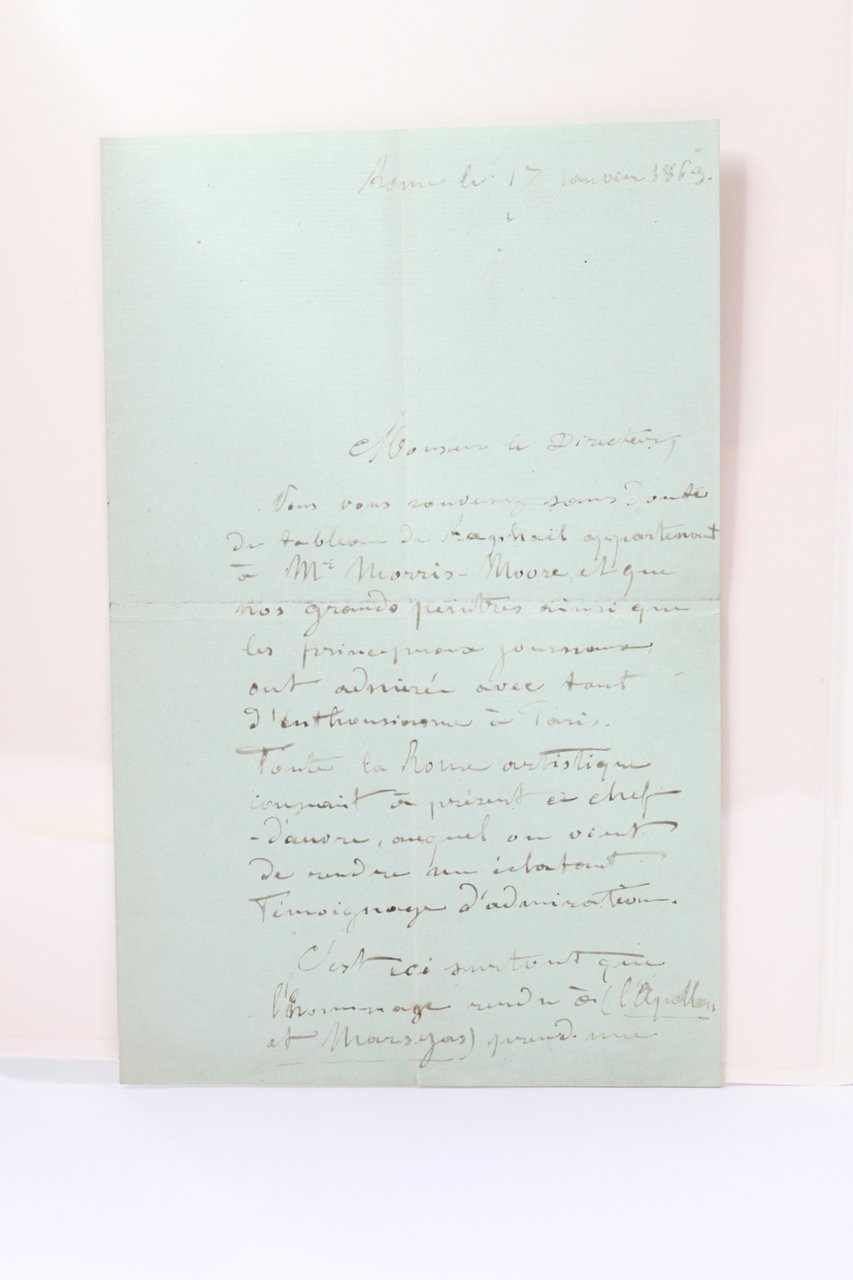 Lettre autographe signée au sujet d'une oeuvre attribuée à Raphaël …