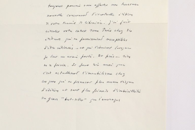 Lettre autographe signée c'est l'immobilisme chez ces gens qui ne …