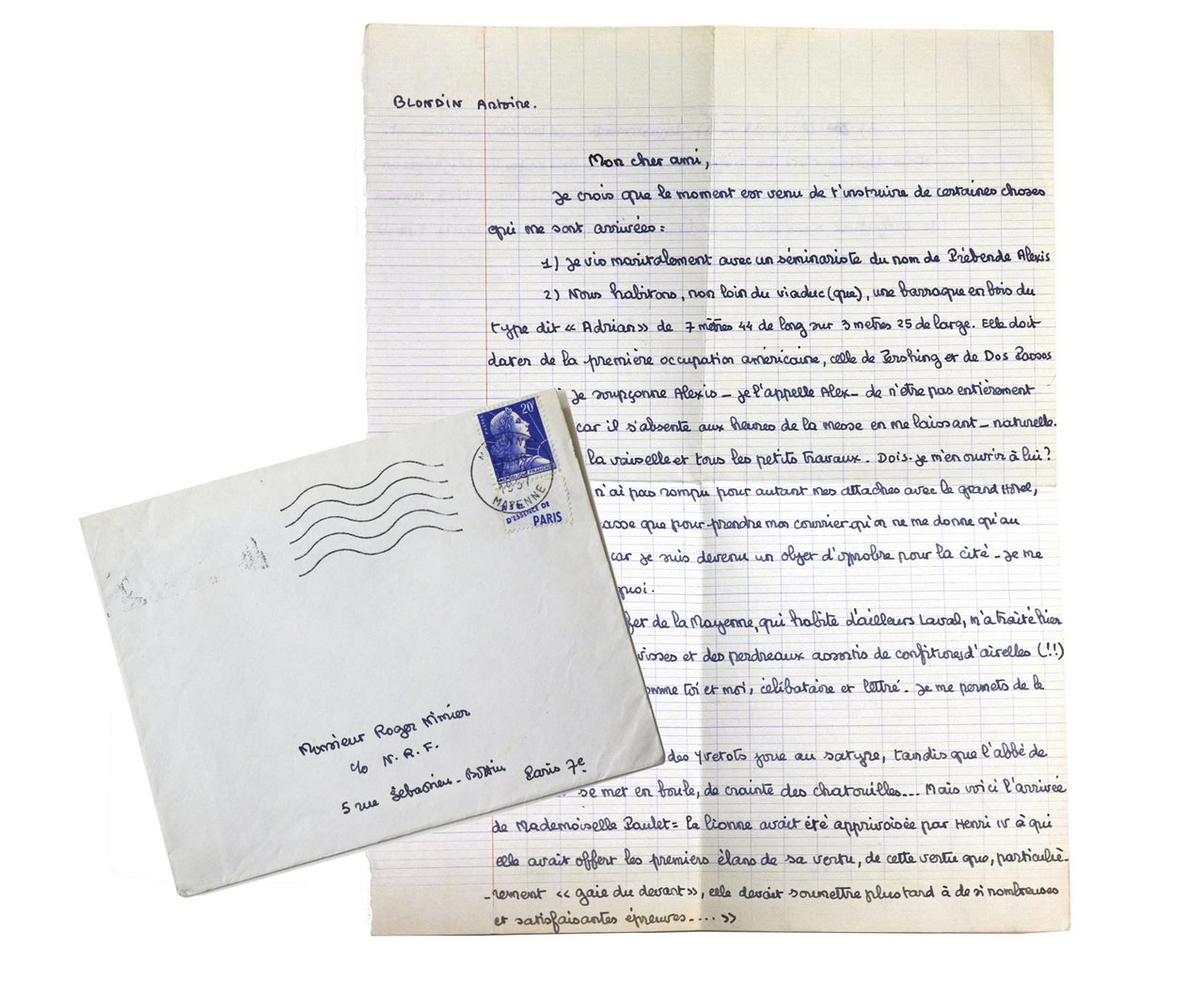 Lettre autographe signée d'une page adressée à son meilleur ami …