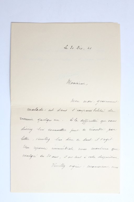 Lettre autographe signée de Félix Fénéon adressée à Gabriel Mourey …