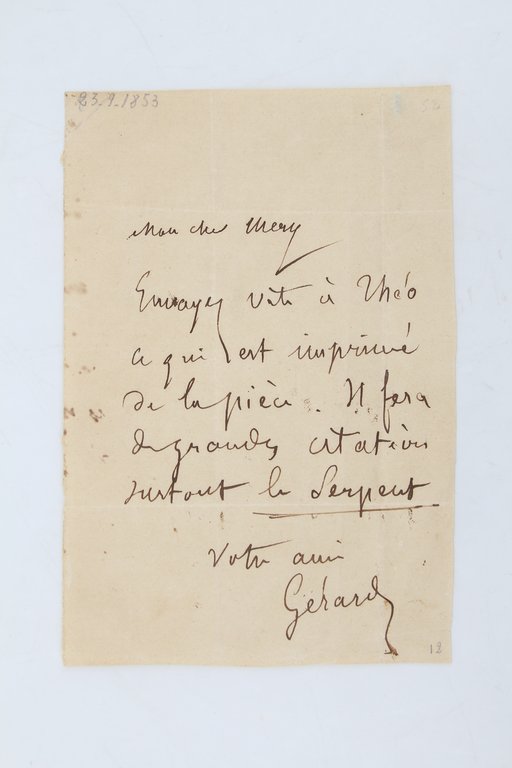 Lettre autographe signée de Gérard de Nerval adressée à Joseph …
