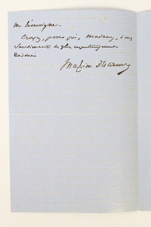 Lettre autographe signée de Maxime Du Camp
