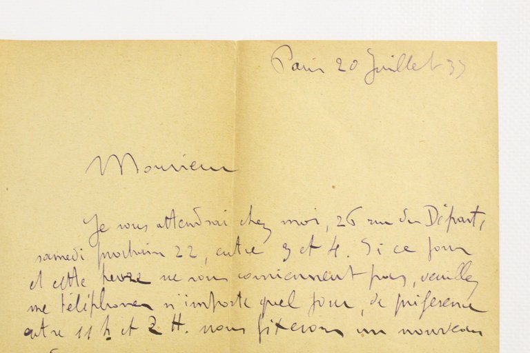 Lettre autographe signée de Pierre Albert-Birot