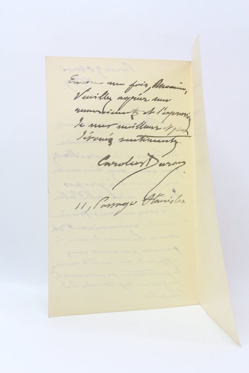 Lettre autographe signée de remerciement au critique Paul de Saint-Victor …