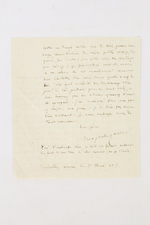 Lettre autographe signée de Théophile Gautier à sa fille cadette …