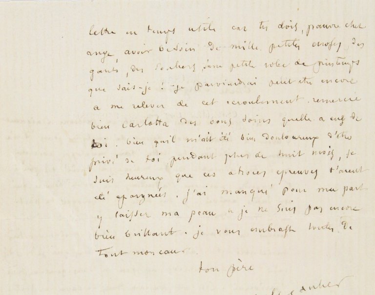 Lettre autographe signée de Théophile Gautier à sa fille cadette …