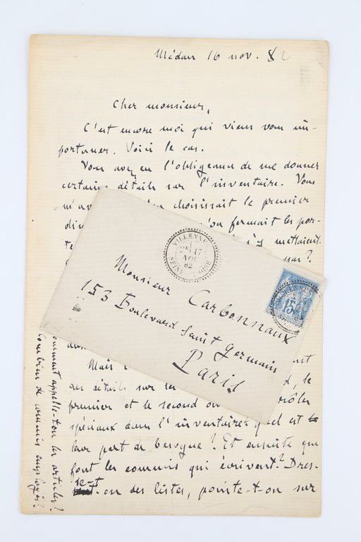 Lettre autographe signée inédite adressée à Léon Carbonnaux chef de …
