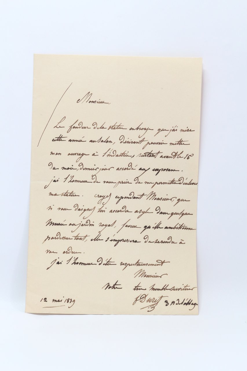 Lettre autographe signée sur l'acquisition par le Louvre du Vendangeur …