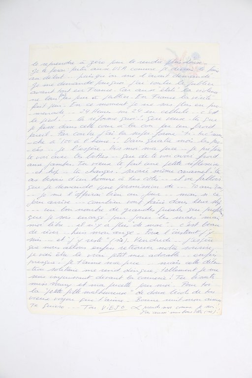 Lettre d'amour autographe datée et signée de Jacques Mesrine écrite …