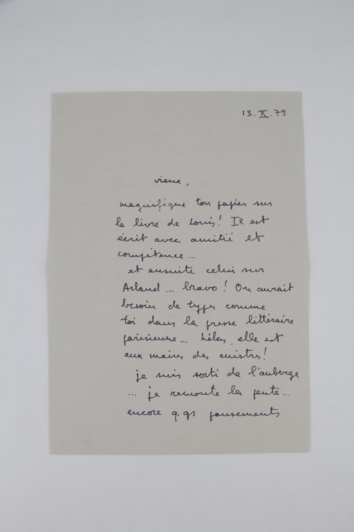 Lettre manuscrite adressée par Alphonse Boudard à son grand ami …