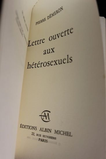 Lettre ouverte aux hétérosexuels