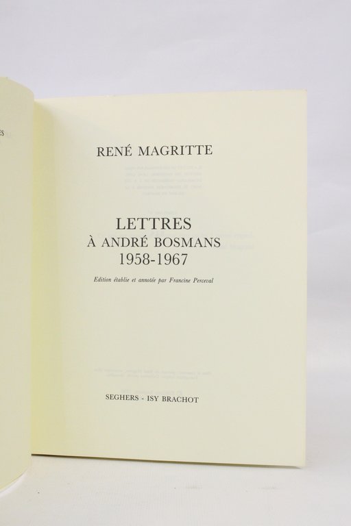 Lettres à André Bosmans 1958-1967