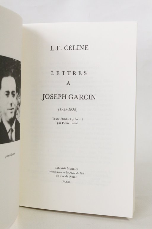 Lettres à Joseph Garcin (1929-1938)