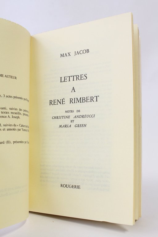 Lettres à René Rimbert