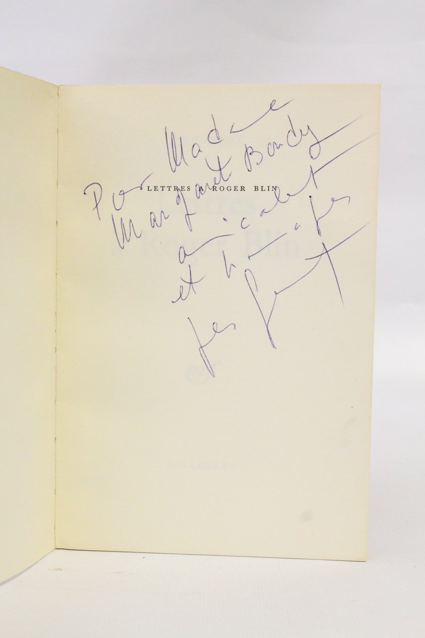 Lettres à Roger Blin