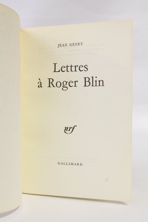 Lettres à Roger Blin
