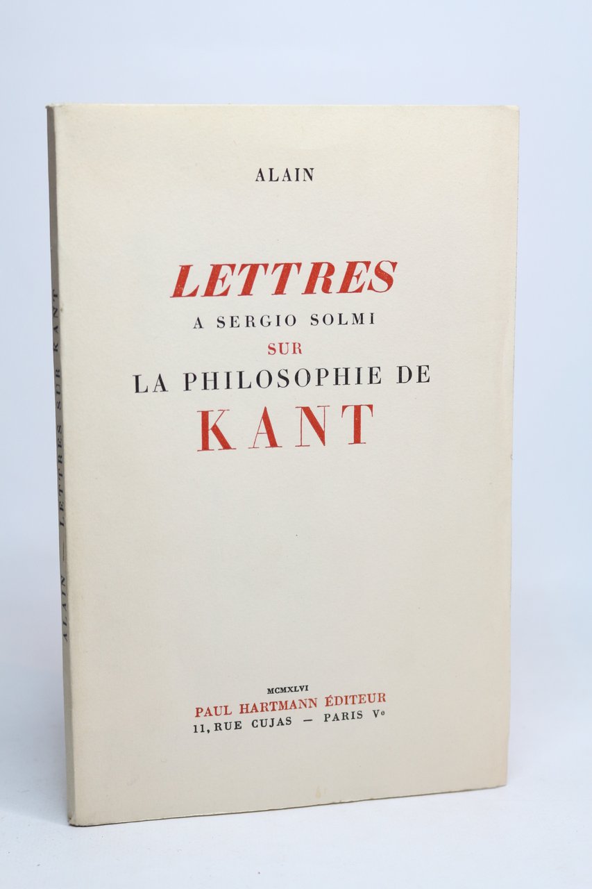 Lettres à Sergio Solmi sur la philosophie de Kant